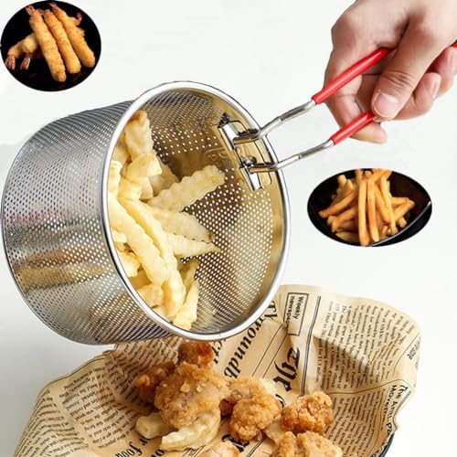 Tenta Kitchen Pasta Strainer instant pot accessories Steamer Basket For Pot instant pot steamer basket with Removable handle Insert for Veggie Fish Seafood Cooking and heat food 7"