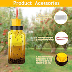 2 Pack Reusable Fly Trap Bottle with Bait, Ranch Fly Trap, Fly Traps Outdoor, Fly Catcher Fly Killer Fly Jar for Flying Insect, Gnat, Mosquito