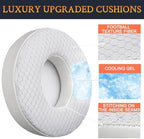 SoloWIT Cooling Gel Replacement Ear Pads Cushions for Beats Solo 2 & Solo 3 Wireless On-Ear Headphones, Solo2 Solo3 Earpads with High-Density Noise Isolation Foam, Added Thickness - White