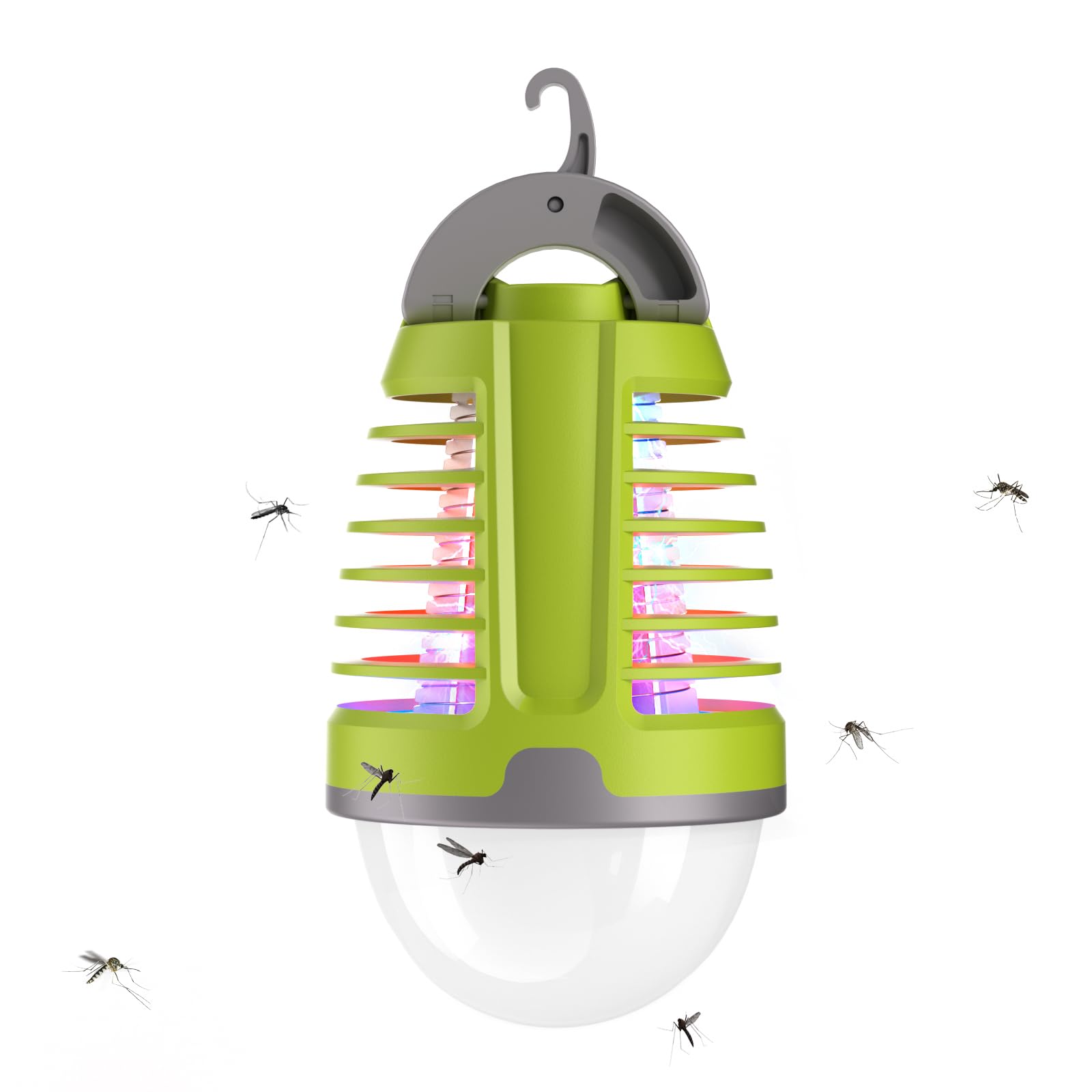 vertmuro Portable Bug Zapper Outdoor Indoor, Electric Mosquito Fly Killer Lamp with Three Lighting Mode, USB Rechargeable Light Bulb Zapper for Camping, Home, Patio (1 Pack)