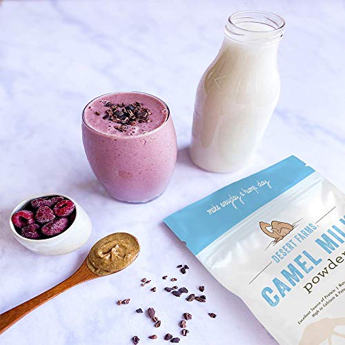 Desert Farms Organic Whole Camel Milk Powder Certified PALEO and KETO Allergen Free Non-GMO Easy to Mix Powder Milk - Excellent Replacement For Goat and Soy Milk - Packaged In The USA (400 Grams)