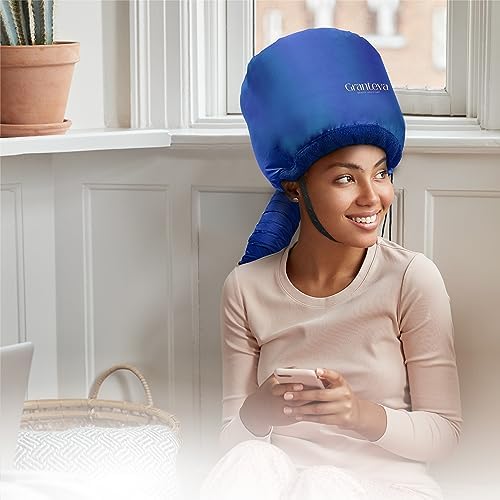 Hair Dryer Bonnet w/A Headband Integrated That Reduces Heat Around Ears & Neck - Blow Dryer Attachment for Hair Dryer, Speeds Up Drying Time