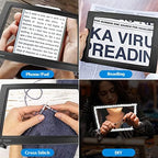 Magnifying Glass for Reading, 10"x 6" Large Lightweight Magnifier with 50 Bright LED Lights Provide Full Book Page Viewing Area Evenly Lit Perfect for Low Vision Person and Seniors Black