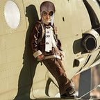Kids Aviator Costume Accessories Pilot Aviator Hat With Goggles For Halloween Career Day Birthday Cosplay Costume