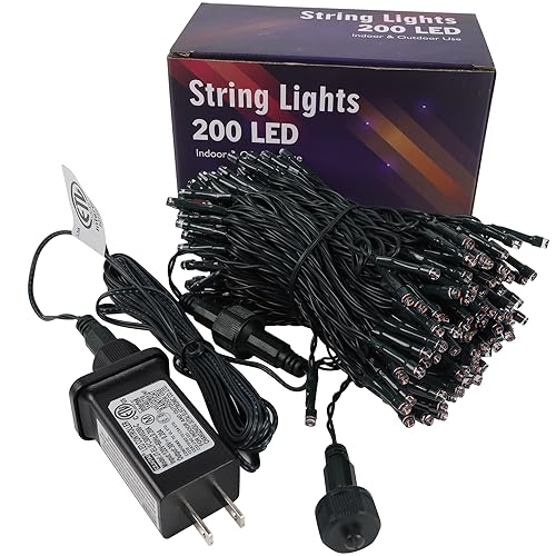 HOME LIGHTING 66ft Christmas Decorative Mini Lights, 200 LED Green Wire Fairy Starry String Lights Plug in, 8 Lighting Modes, for Indoor Outdoor Xmas Tree Wedding Party Decoration (Red & Green)