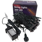 HOME LIGHTING 66ft Christmas Decorative Mini Lights, 200 LED Green Wire Fairy Starry String Lights Plug in, 8 Lighting Modes, for Indoor Outdoor Xmas Tree Wedding Party Decoration (Red & Green)