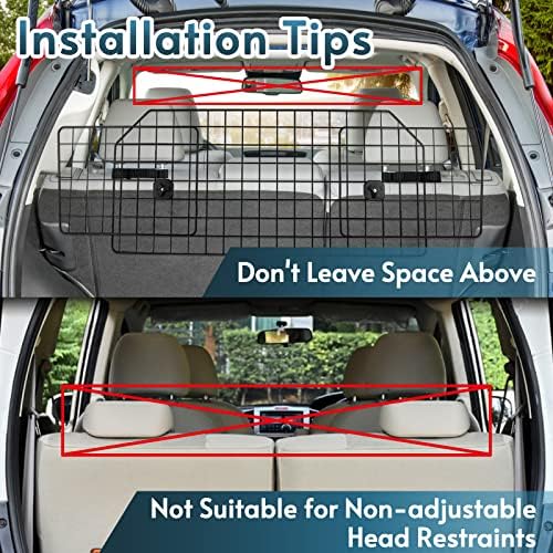rabbitgoo Dog Car Barrier for SUVs, Adjustable Large Pet Gate, Universal-Fit Divider Cargo Net, Heavy-Duty Wire Mesh Dog Barrier SUV, Van Vehicles Subaru Car Accessories Safety Travel, Standard Model