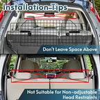 rabbitgoo Dog Car Barrier for SUVs, Adjustable Large Pet Gate, Universal-Fit Divider Cargo Net, Heavy-Duty Wire Mesh Dog Barrier SUV, Van Vehicles Subaru Car Accessories Safety Travel, Standard Model