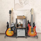 Bikoney 6 Guitar Stand, Guitar Rack for Electric Guitar and Bass, Guitar Stands Floor for Multiple Guitars, Multi Guitar Stand with Amp Stand for Guitar Accessories, Guitar Holder for Music Studio