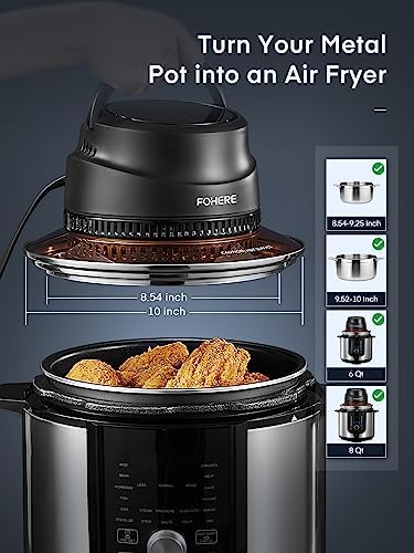 Air Fryer Lid for Instant Pot 6Qt/8Qt, 7 in 1 With LED Touchscreen, Turn Your Pressure Cooker Into Air Fryer in Seconds, Accessories and Recipe Cookbook Included