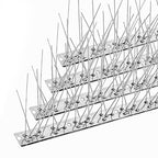 BUGG OFF - Bird & Rodent Spikes, Unique Spike Pattern effecitviely deteres Pesky Pigeons, Squirrels, Raccoons. Installs on Fences, Gates, Roofs, Walls and More! (12 Feet, Stainless Steel)
