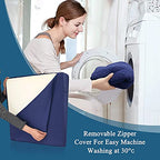 Mistuki Wedge Pillow Cover Quilted Triangle Incline Bed Wedge Pillowcase Slanted Pillow Case Protector(24"x25"x12") with Pocket & Zipper Only Replacement Cover Machine Washable