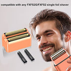 2 pack Professional Replacement Foil and Cutters for BaBylissPRO Barberology Double Foil Shaver, Compatible with BaBylissPRO Barberology FXFS2 Shaver，GoldRose Gold