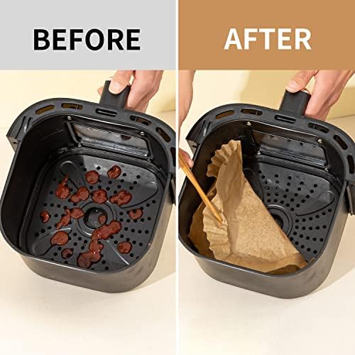 Ninja Air Fryer Liners Disposable, Ninja Dual Air Fryer Liners,150PCS Rectangle Air Fryer Accessories,Baking Parchment Paper Liners for Ninja DZ201 /401