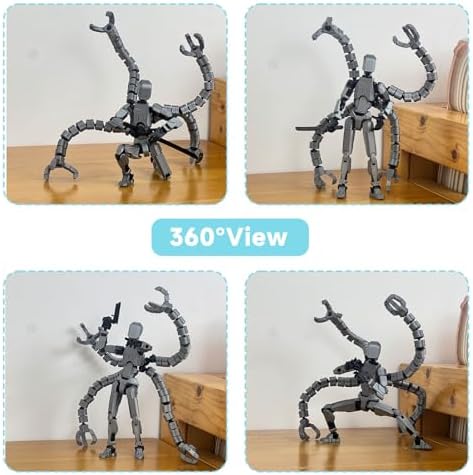 Already Assembled T13 Action Figure Accessories,Dummy 13 T13 Multi-Jointed Movable,for Collectors Desktop Decorations t-13 Movability 3D Printed Toys (Gray)