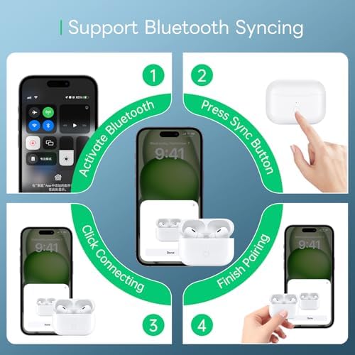 Wireless Charging Case Compatible for AirPods Pro 1st & 2nd Generation, Upgraded Replacement Wireless Charging Case Compatible with Airpods Pro 1/2(No Earbuds), white