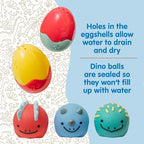 Dr. Brown's CleanUp Float & Hatch Dino Eggs, Multi-Use Interactive Bath and Pool Toy for Toddlers, 6m+, BPA Free