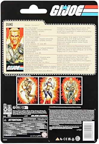 G.I. Joe Classified Series Retro Cardback Duke, Collectible 6-Inch Action Figure with 10 Accessories