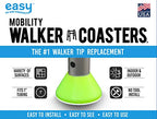Walker Coasters, Medical Accessories, (6 Count, Tennis Ball Yellow)