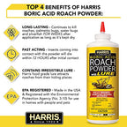 HARRIS Boric Acid Roach and Silverfish Killer Powder w/Lure for Insects (16oz)