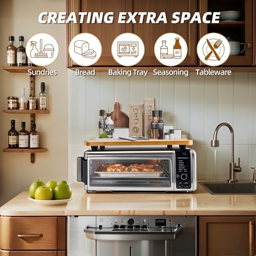 Compatible with Ninja Foodi SP101 SP301 Cutting Board, Heat Resistant Space Save Board for Ninja Air Fryer Flip up Ninja Foodi SP101 Accessories, Bamboo