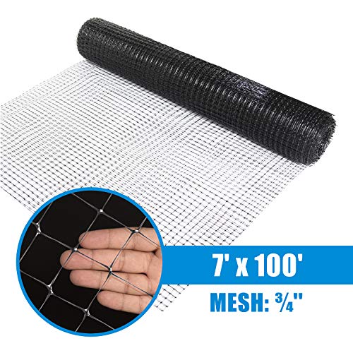 Fencer Wire 7 ft. x 100 ft. Garden & Plant Protective Netting with 3/4" Mesh, Reusable & Doesn't Tangle, Protection Against Bird, Deer and Other Animals, Multiple Choices Available