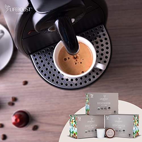 Lifeboost Organic Decaf Coffee K Cups - Low Acid Decaf Coffee Pods - Single Origin Non-GMO Mold Free Decaf Coffee Pods Compatible with Keurig & Keurig 2 - No Mycotoxins or Pesticides - 10 Count