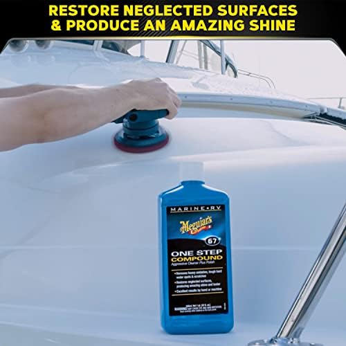 Meguiar's Marine/RV One Step Compound - Marine and RV Restorer That Removes Heavy Oxidation and Scratches While Restoring Gloss - 32 Oz (Packaging May Vary)