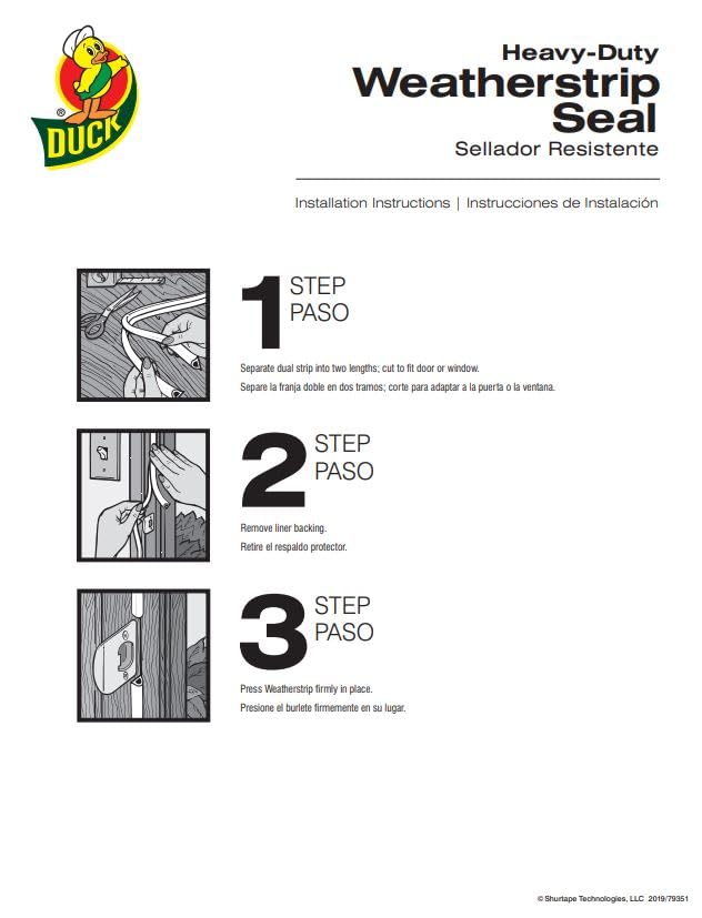 Duck Brand Self Adhesive Rubber Weatherstrip Seal for Extra Large Gaps, 1/2-Inch Wide x 5/16-Inch Thick x 10-Feet Long, 4 Pack, White (288073)