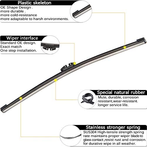 Rear Wiper Arm Blade Replacement for Ford Explorer 2011-2023,Escape 2013-2018,2015-2019 Lincoln MKX Back Windshield Wiper Blade Arm Set -Original Equipment Replacement
