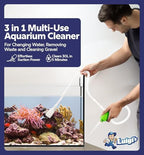 Luigi's Fish Tank Cleaner - Gravel Pump Vacuum for Aquarium - Hand Siphon Hose to Remove and Change Water or Sand in Minutes - Fish Aquarium Accessories, Supplies & Cleaning Tools