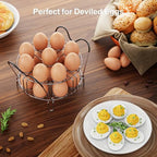 GSlife Egg Steamer Rack - Stackable Instant Pot Egg Rack with Heat Resistant Silicon Handles, Cook 18 Eggs, Stainless Steel Egg Steaming Rack for 6, 8 Qt Pressure Cooker Accessories, Kitchen Steam Rack, 2 Pack