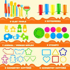 JOYIN 44 Clay Tools Set for Kids, Clay Accessories with Various Plastic Molds, Rolling Pins, Cutters