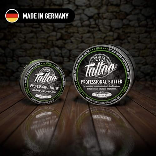 believa Tattoo Aftercare Butter - Tattoo Balm for New & Older Tattoos - Vegan Healing Cream | 3.38 oz