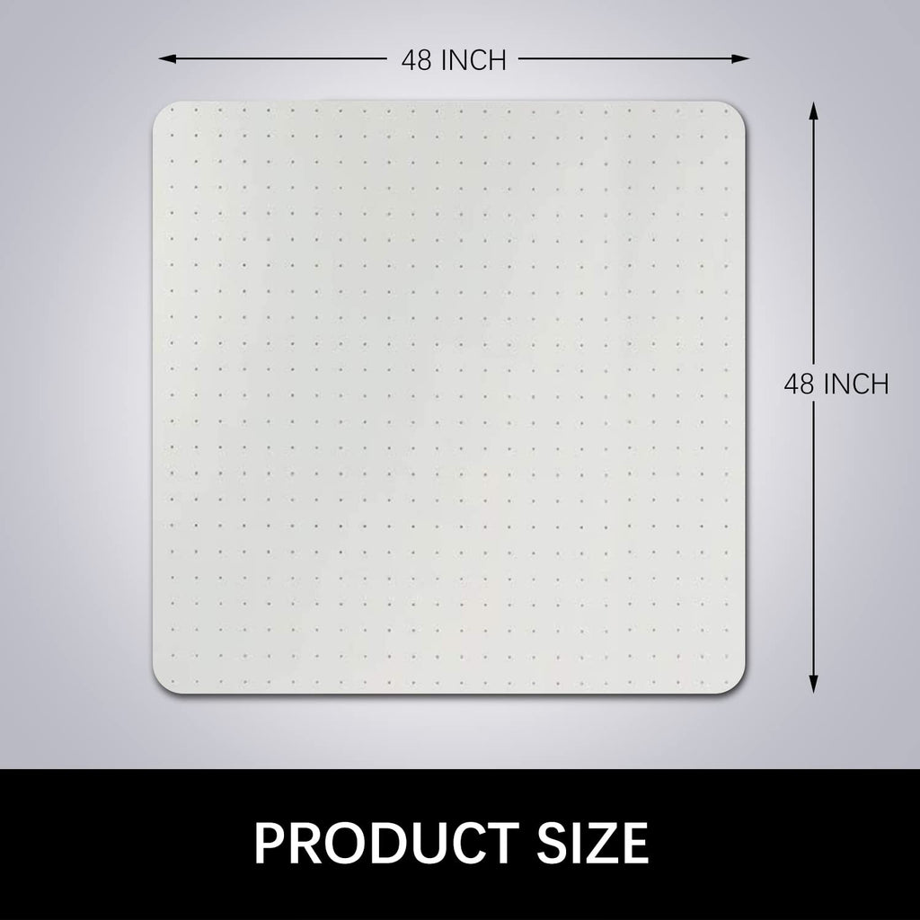 Kuyal Office Chair Mat for Carpets,Transparent Thick and Sturdy Highly Premium Quality Floor Mats for Low and No Pile Carpeted Floors, with Studs (48" X 48" Rectangle)