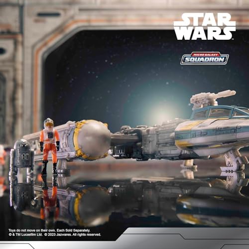 STAR WARS Micro Galaxy Squadron Gold Leader's Y-Wing - 5-Inch Starfighter Class Vehicle with 1-Inch Jon Vander & R2-BHD Micro Figure Accessories