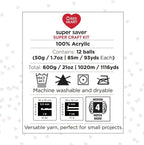 Red Heart Super Saver Super Yarn Craft Kit for Crochet & Knitting & Amigurumi Projects