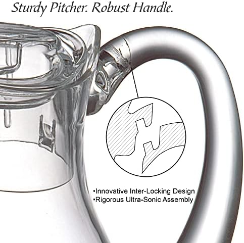 Amazing Abby - Bubbly - 2-Pack Acrylic Pitcher (72 oz), Clear Plastic Water Pitcher with Lid, Fridge Jug, BPA-Free, Shatter-Proof, Great for Iced Tea, Sangria, Lemonade, Juice, Milk, and More