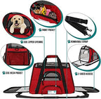 PetAmi Airline Approved Pet Carrier for Cat, Soft Sided Dog Carrier for Small Dogs, Cat Travel Supplies Accessories for Indoor Cats, Ventilated Pet Carrying Bag Medium Large Kitten Puppy, Small Red