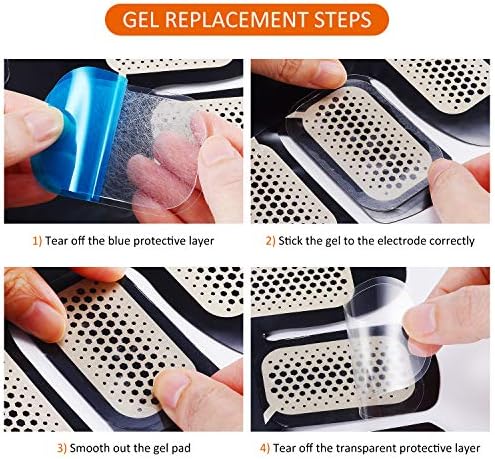 50 Pcs/25 Pack Gel Pads for Abs Stimulator Ab Trainer Replacement Gel Sheet for EMS AB Stimulator Gel Pad for All Abdominal Belts Muscle Stimulator Ab Toner
