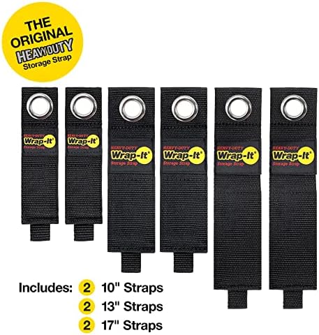 Heavy-Duty Wrap-It Storage Straps (Assorted 6 Pack) - Extension Cord Organizer, Cable Straps for RV Accessories, Workshop and Garage Organizers and Storage