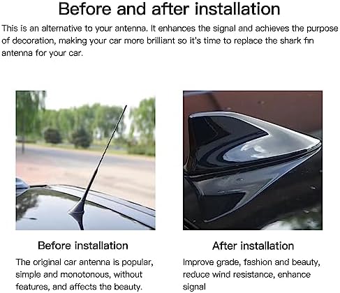 for 2015-2019 Hyundai Sonata-Elantra Ebony Shark Fin Roof Antenna Cover Silver Easy Installation and Direct Replacement (Black)