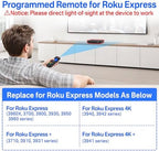 Programmable Remote for Roku Express 4K+, Express 4K Remote Replaces for Roku Express Remote with Volume Control for Roku Express Remote Replacement with Extra 9 Learning Keys (Not for Roku Stick)