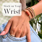 Hair Ties No Damage - Galentines Gifts and Updo Hair Accessories - Decorative Ponytail Elastics - Vanity Stretch Bracelet Jewelry for Women - Fashion Stacks in Beads (ARABIAN NIGHTS) Set of 5