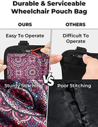 JOYTUTUS Walker Side Bag, Wheelchair Armrest Storage Pouch with Cup Holder, Wheelchair Accessories for Seniors, Walker Bag Cup Holder for Walker, Rollator, Electric Scooter or Wheelchair Red