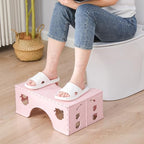 7inches Foldable Toilet Stool (Pink), Healthy Bathroom Squatting Posture Poop Stool with Anti-Slip Feet, A Good Helper to Effective Relief of Constipation, Easy to Storage Toilet Squat Stool