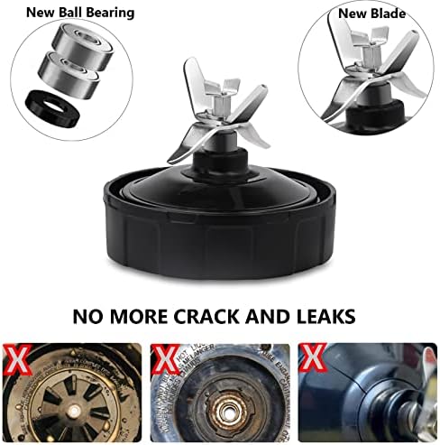 Ninja Blender Replacement Parts – Premium Grade 7 Fins Ninja Blender Blade for Ninja Blender Cups – Stainless Steel High Speed New Bearing – Leakproof Sealing Ring