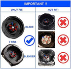 Replacement Parts for Ninja Blender 7 Fins Bottom Blade and 1 Gasket Rubber for Nutri Ninja Auto iQ BL482-30 BL492 BL642-30 NN102 BL687CO-30 BL2013 (Blade Updated)