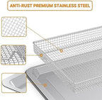 Stainless Steel Baking Tray Pan and Air Fryer Basket Compatible with Cuisinart Airfryer TOA-060 and TOA-065 Deep Fryer Parts & Accessories (with Cuisinart Airfryer models TOA-060 and TOA-065)