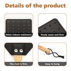 SAMEBUTECO Heavy-Duty Leather Fly Swatter Set: 1 Grey & 1 Black Included, 19.7" Effective Insects Catcher with Bench Wood Handle Fly Swatter Comfort Hold
